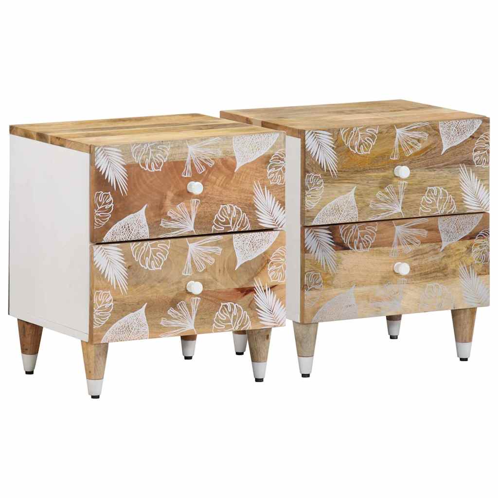 vidaXL yöpöytäkaapit 2 kpl 40x33,5x46 cm massiivipuu mango