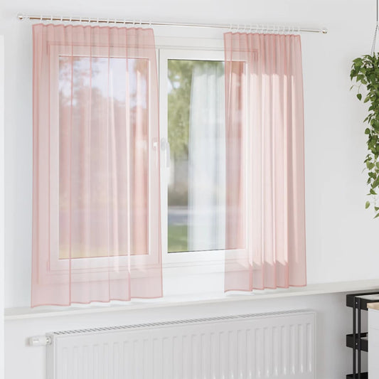 vidaXL Voileeverhot tangotaskuilla 2 kpl pinkki