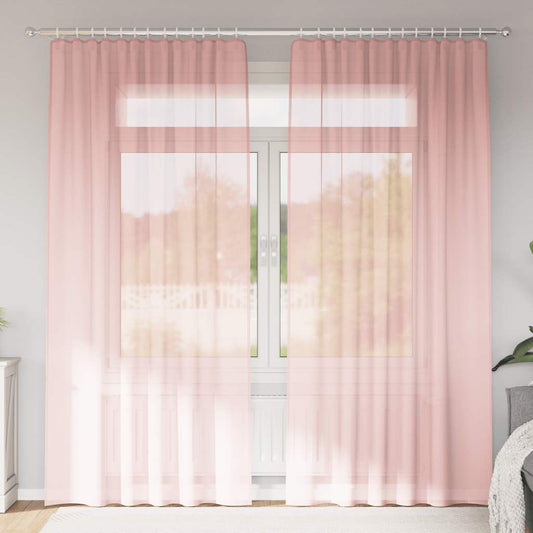 vidaXL Voileeverhot tangotaskuilla 2 kpl pinkki
