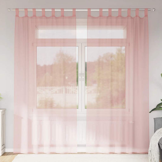 vidaXL Voileeverhot tangotaskuilla 2 kpl pinkki