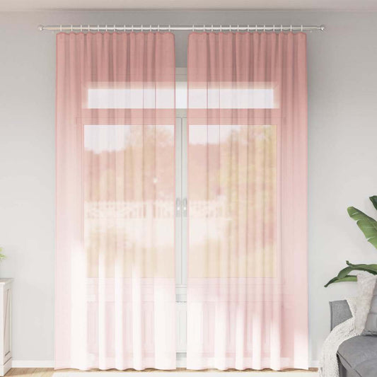 vidaXL Voileeverhot tangotaskuilla 2 kpl pinkki