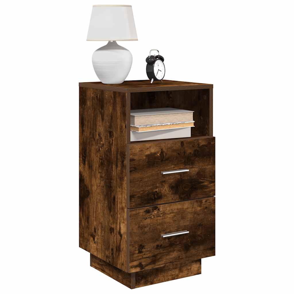 vidaXL Yöpöytäkaapit 2 kpl 2 laatikolla savutammi 36x36x68 cm