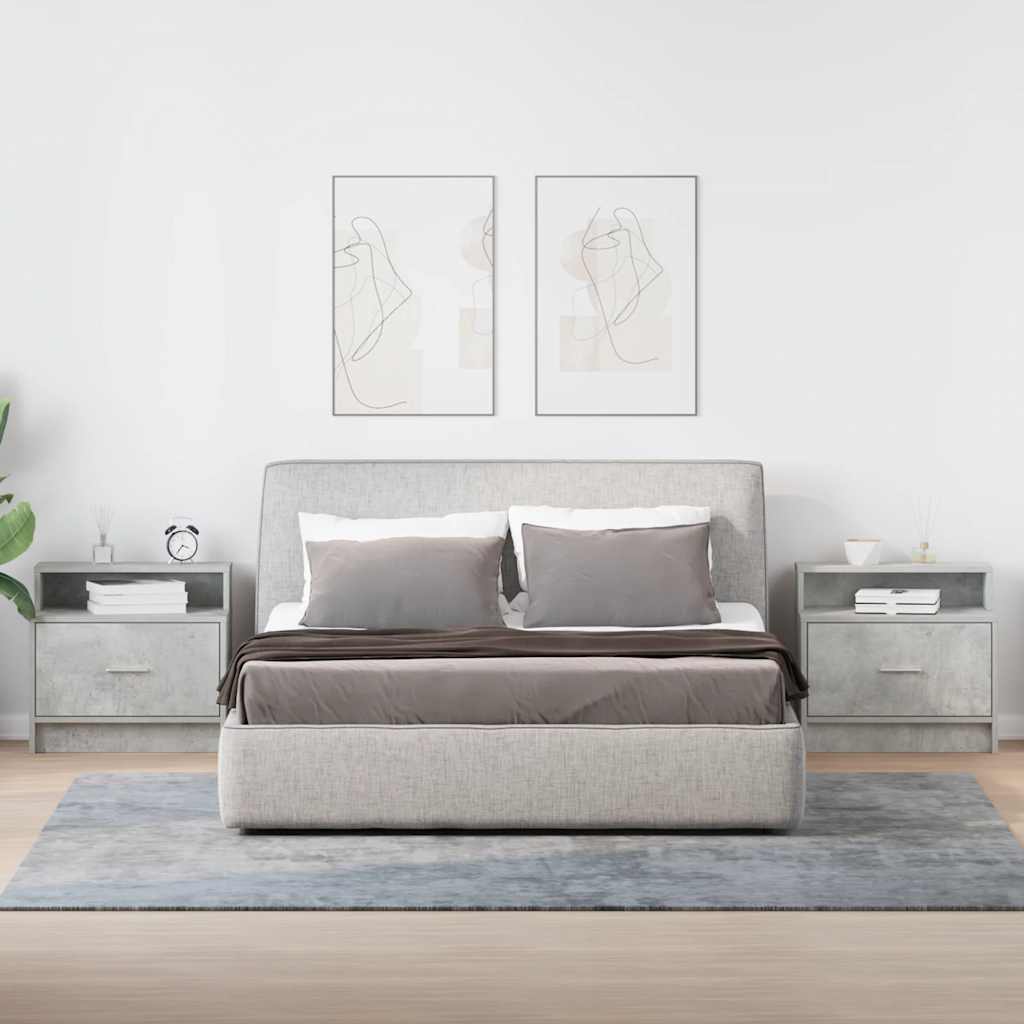 vidaXL yöpöytäkaapit laatikolla 2 kpl betoninharmaa 51x31x47 cm