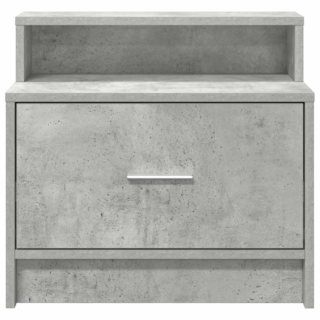 vidaXL yöpöytäkaapit laatikolla 2 kpl betoninharmaa 51x31x47 cm