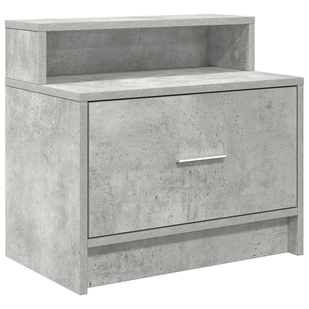 vidaXL yöpöytäkaapit laatikolla 2 kpl betoninharmaa 51x31x47 cm