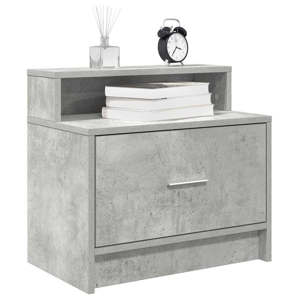 vidaXL yöpöytäkaapit laatikolla 2 kpl betoninharmaa 51x31x47 cm