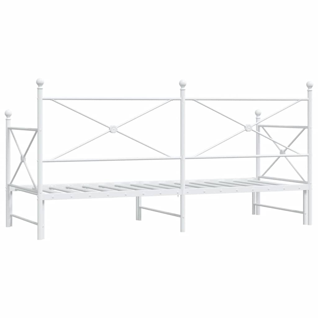 vidaXL-sohvasänky ilman patjaa Valkoinen 90x200 cm Teräs