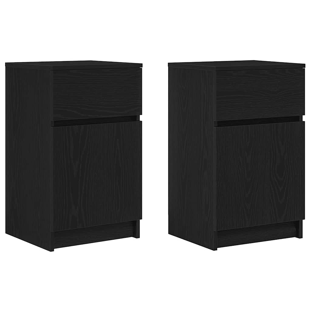 vidaXL Yöpöydät 2 kpl musta 39x35x65 cm tekninen puu