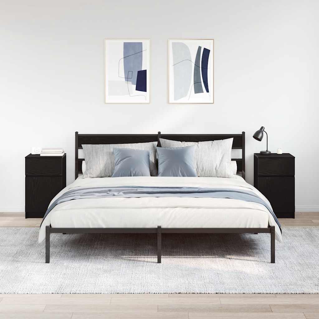 vidaXL Yöpöydät 2 kpl musta 39x35x65 cm tekninen puu