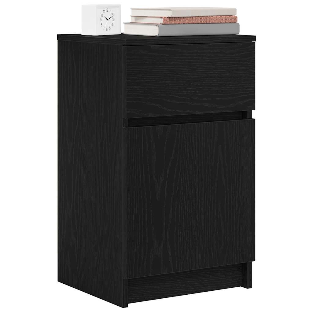 vidaXL Yöpöydät 2 kpl musta 39x35x65 cm tekninen puu