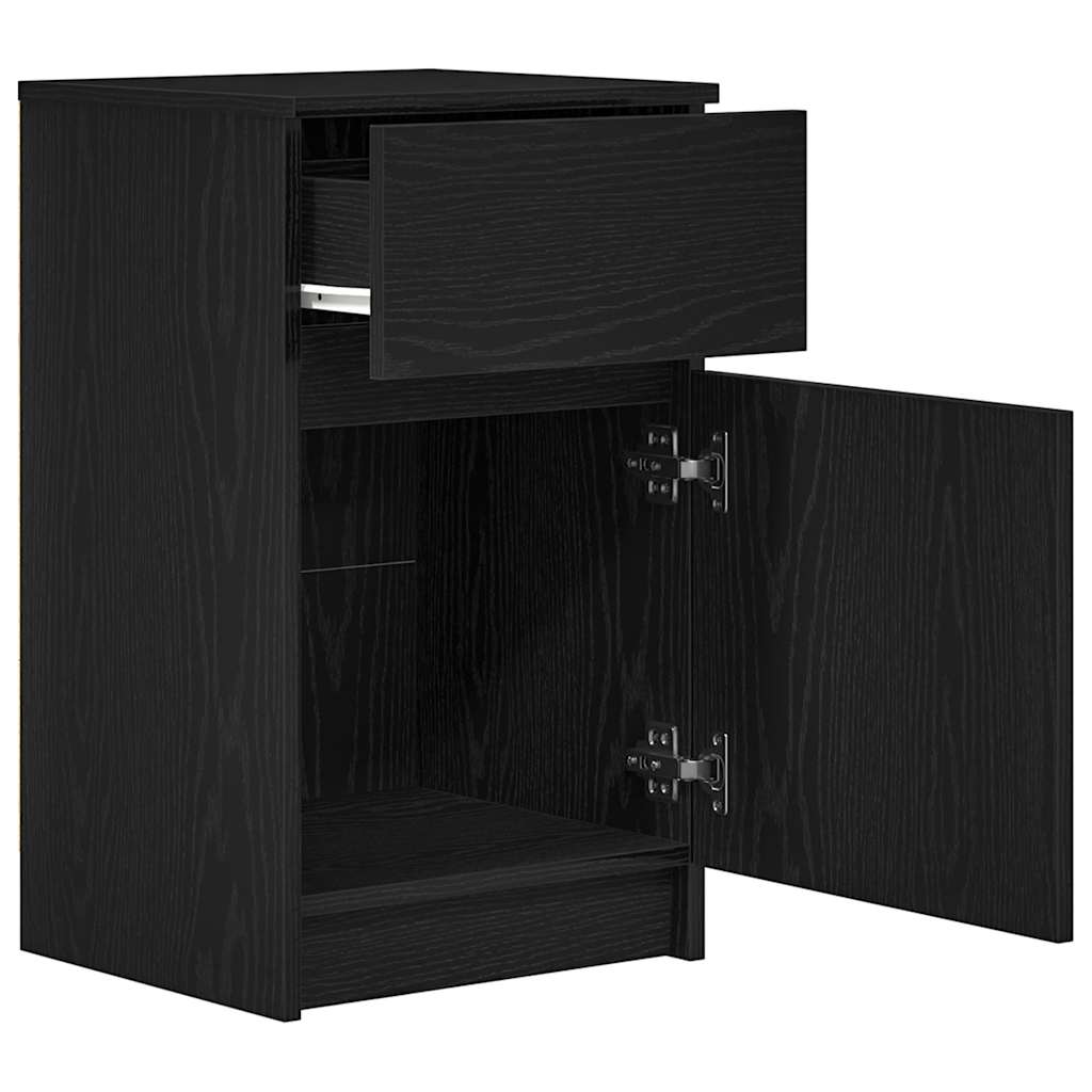 vidaXL Yöpöydät 2 kpl musta 39x35x65 cm tekninen puu