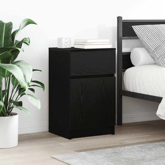 vidaXL Yöpöydät 2 kpl musta 39x35x65 cm tekninen puu