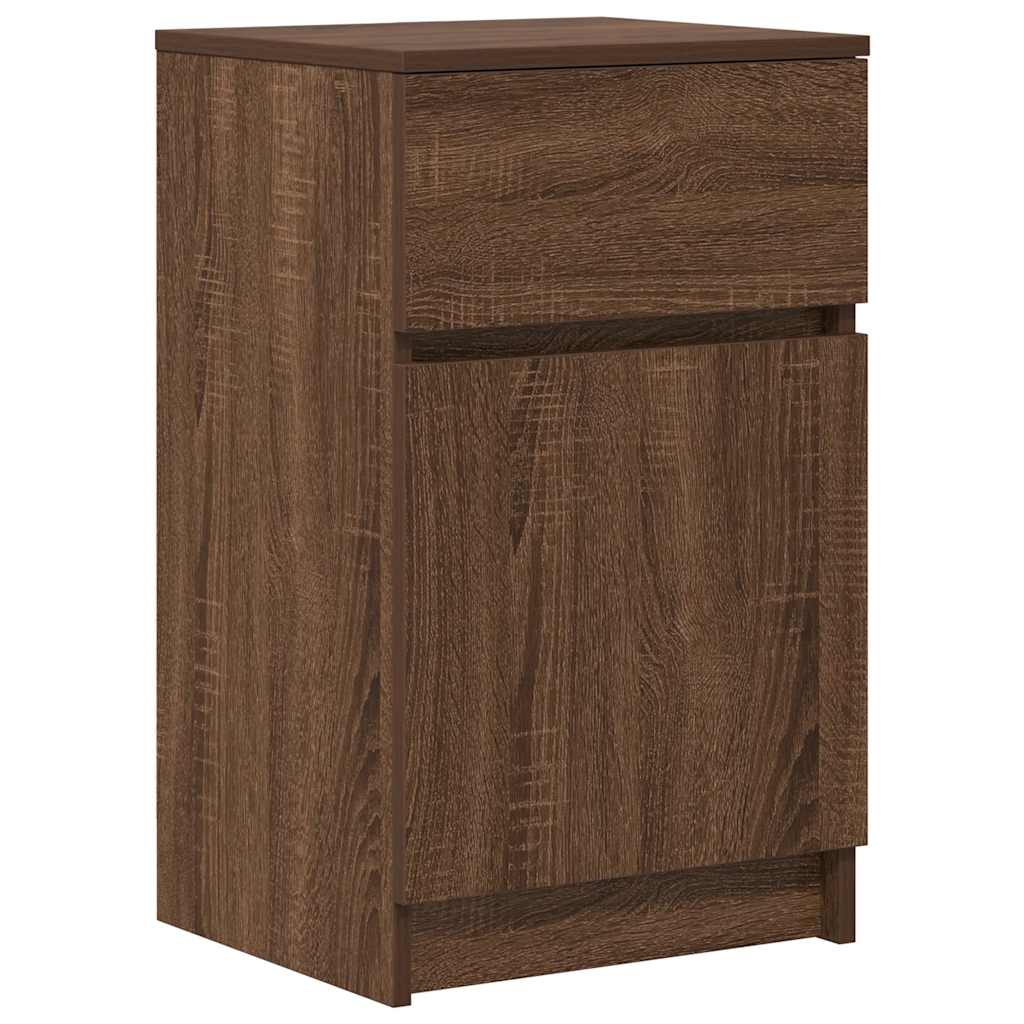 vidaXL Yöpöydät 2 kpl ruskea tammi 39x35x65 cm tekninen puu