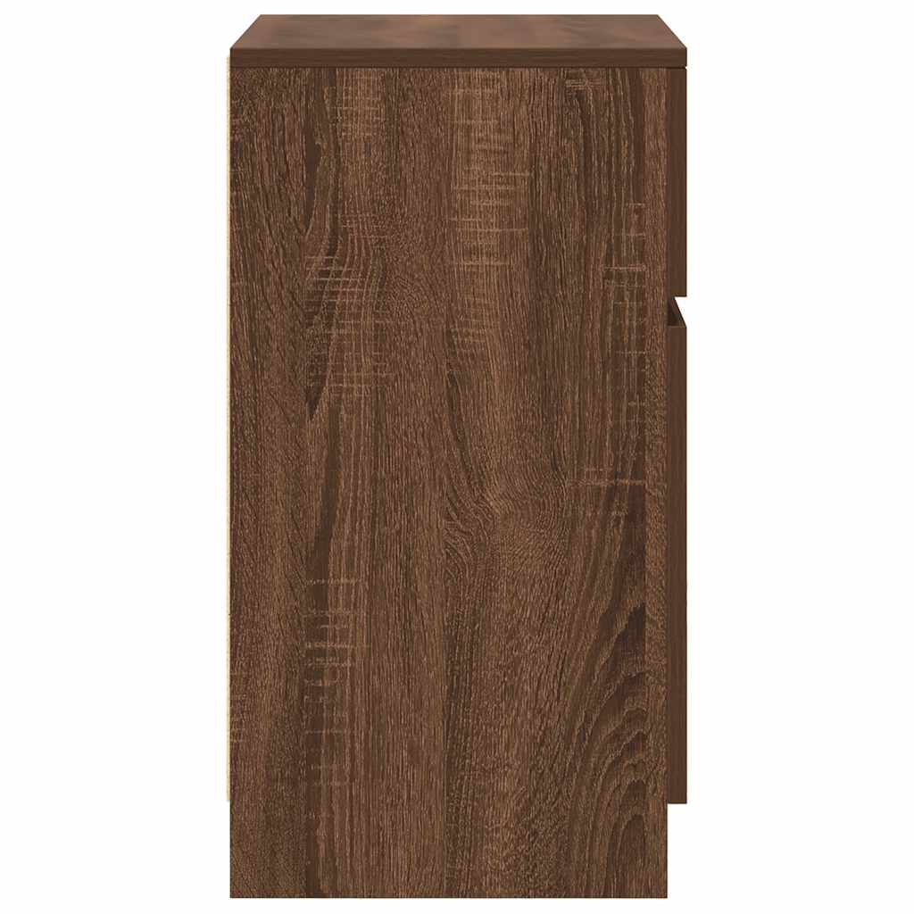 vidaXL Yöpöydät 2 kpl ruskea tammi 39x35x65 cm tekninen puu