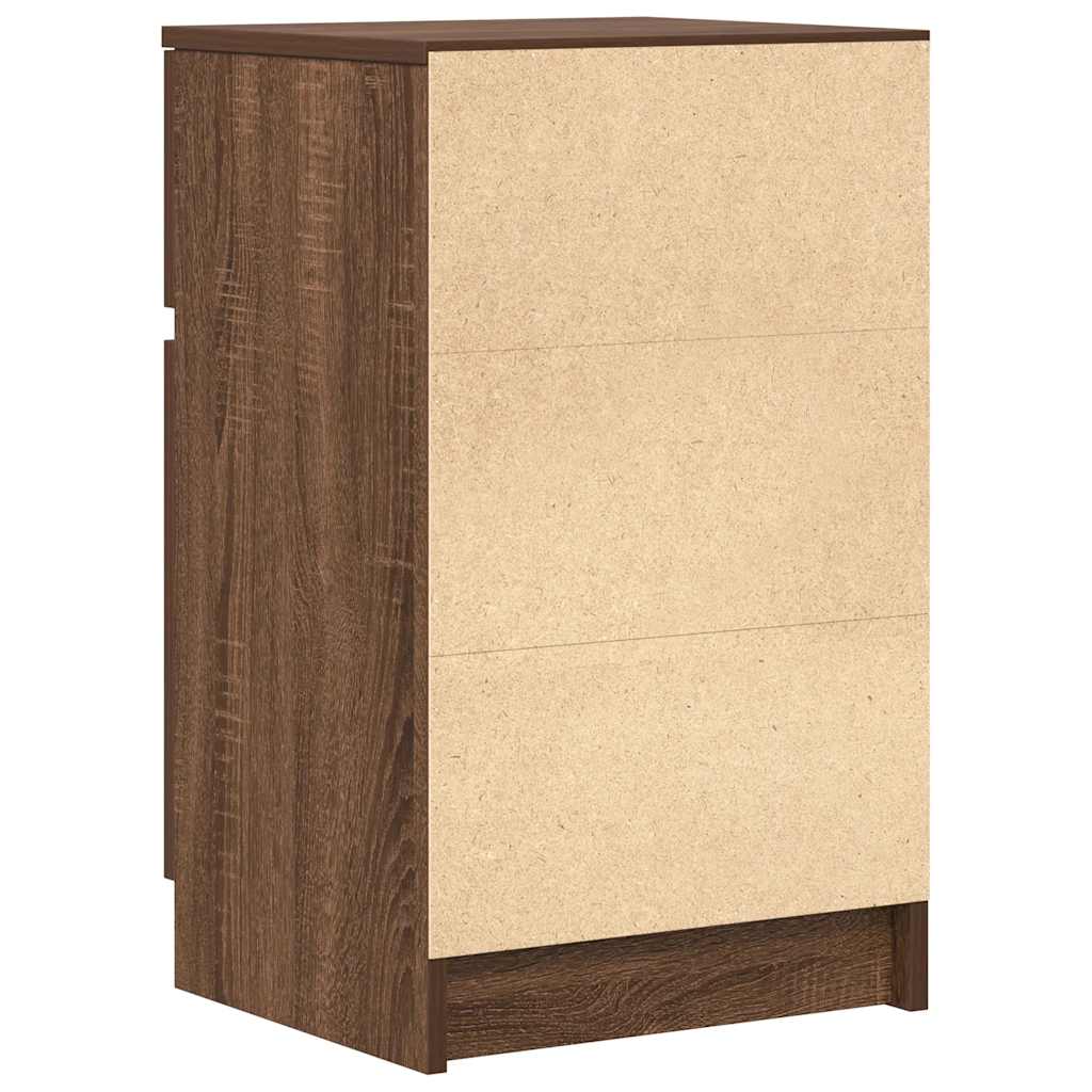 vidaXL Yöpöydät 2 kpl ruskea tammi 39x35x65 cm tekninen puu