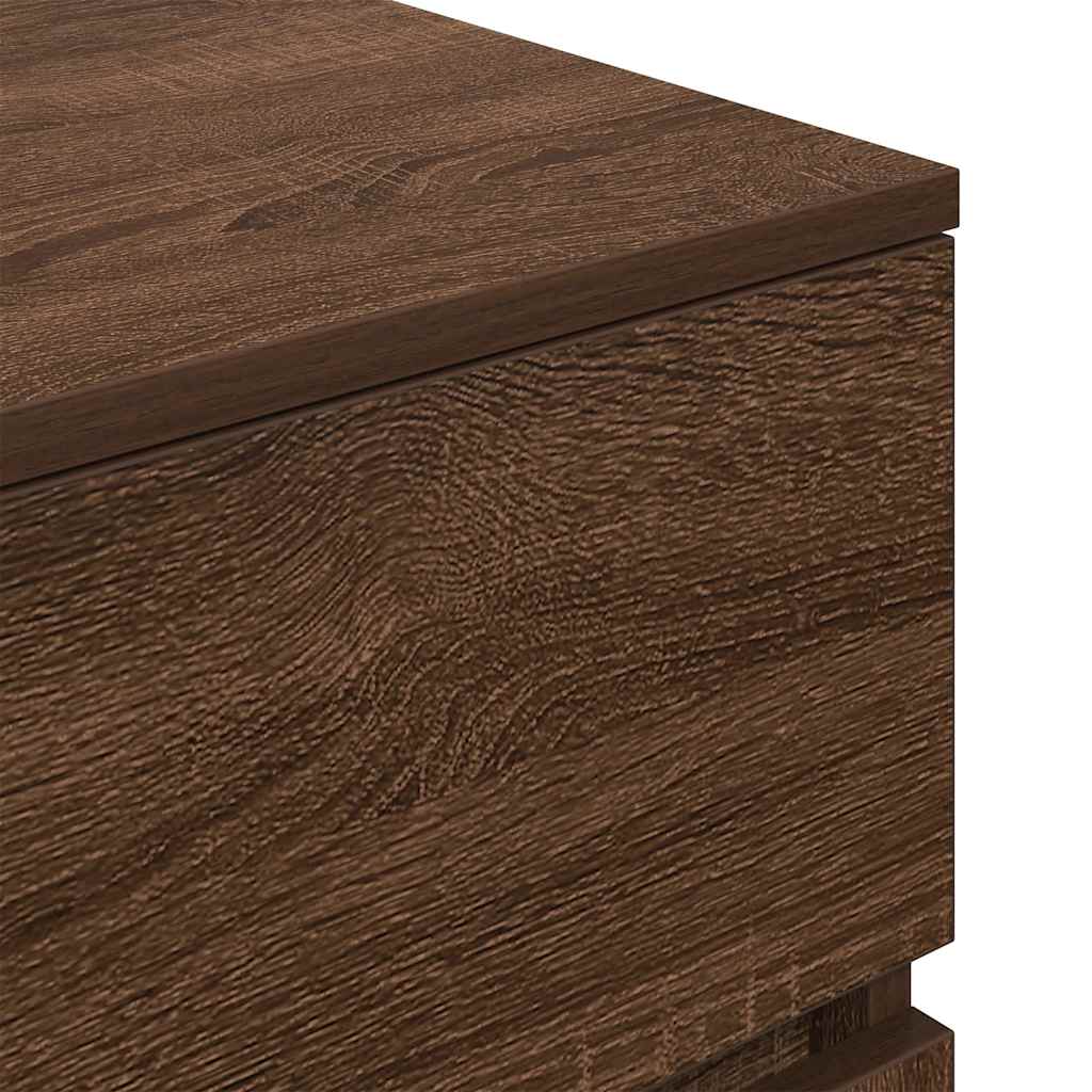 vidaXL Yöpöydät 2 kpl ruskea tammi 39x35x65 cm tekninen puu