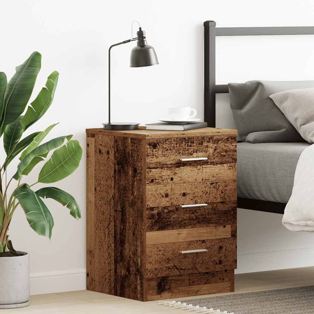 vidaXL Yöpöytäkaappi Old Wood 38x35x55 cm Engineered Wood