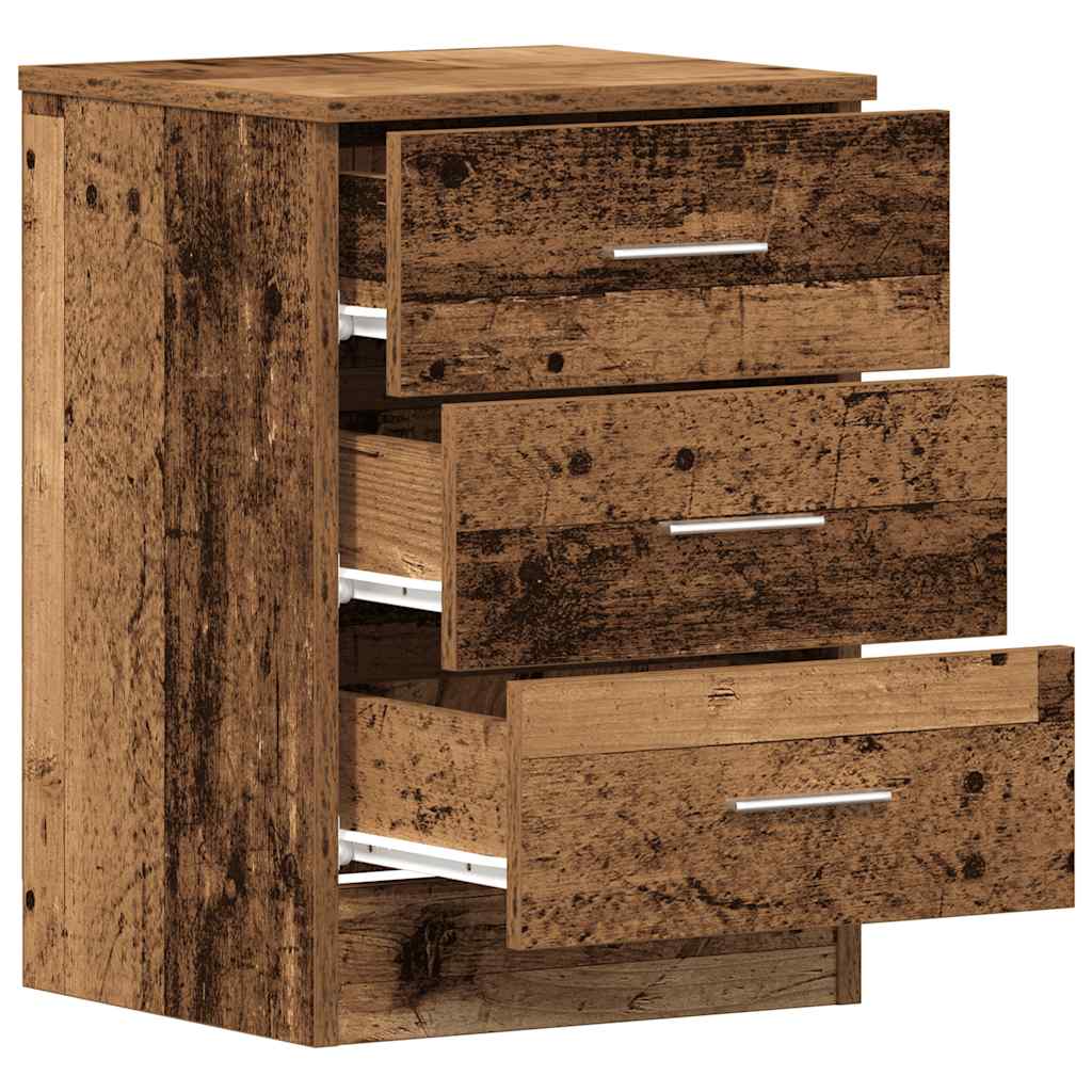vidaXL Yöpöytäkaappi Old Wood 38x35x55 cm Engineered Wood
