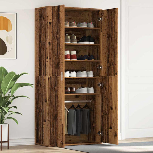 vidaXL Kengätalli Vanha Puu 80x39x180 cm Tekninen Puu
