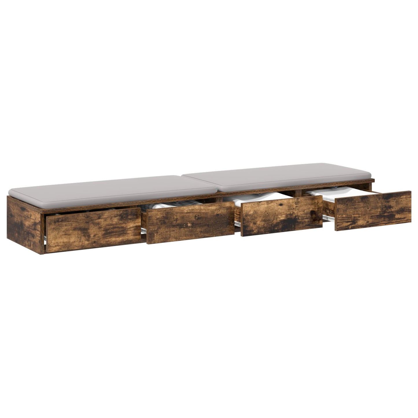 vidaXL Yöpöydät Savutettu Tammi Täysi Tammi 140 x 36.5 x 16.5 cm Kestävä