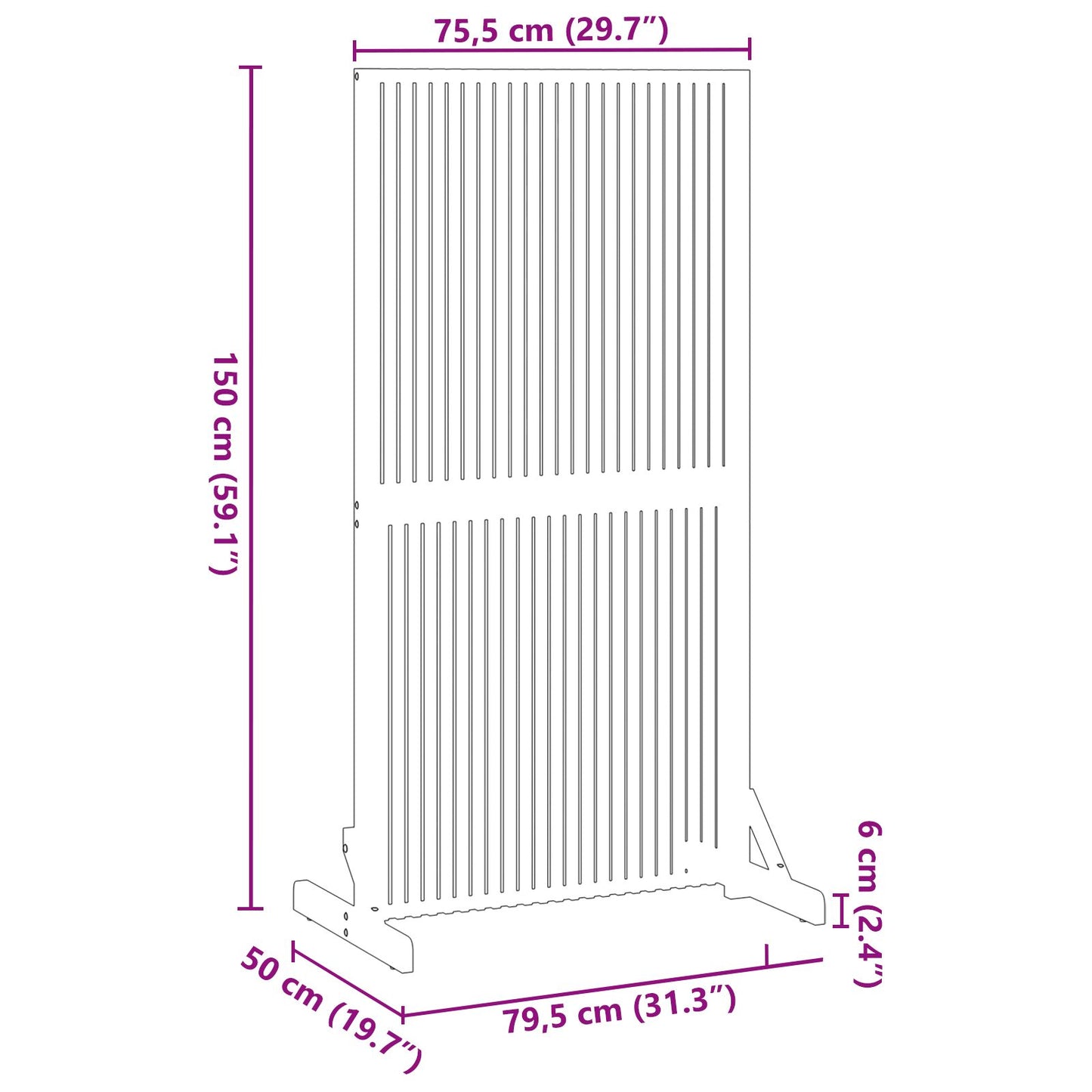 vidaXL Yksityisyyssuoja Sisä-/Ulkokäyttöön 150 cm Kiinteä Akasiapuu