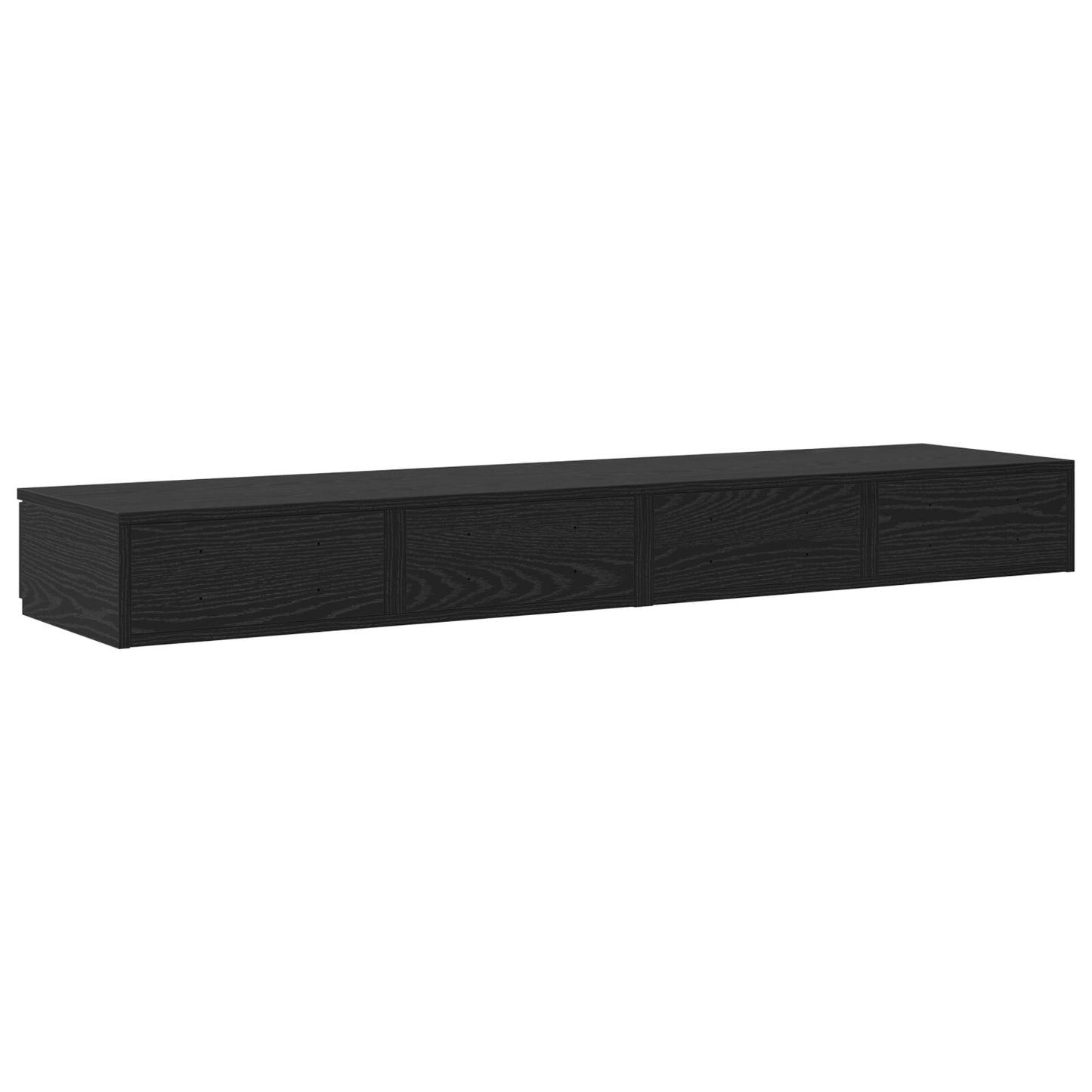 vidaXL Yöpöydät Musta tammi Puu 150 x 36.5 x 16.5 cm Yöpöytä