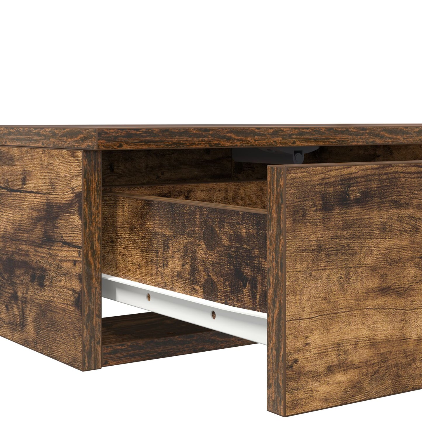 vidaXL Yöpöydät Savutettu Tammi Täysi Tammi 140 x 36.5 x 16.5 cm Kestävä