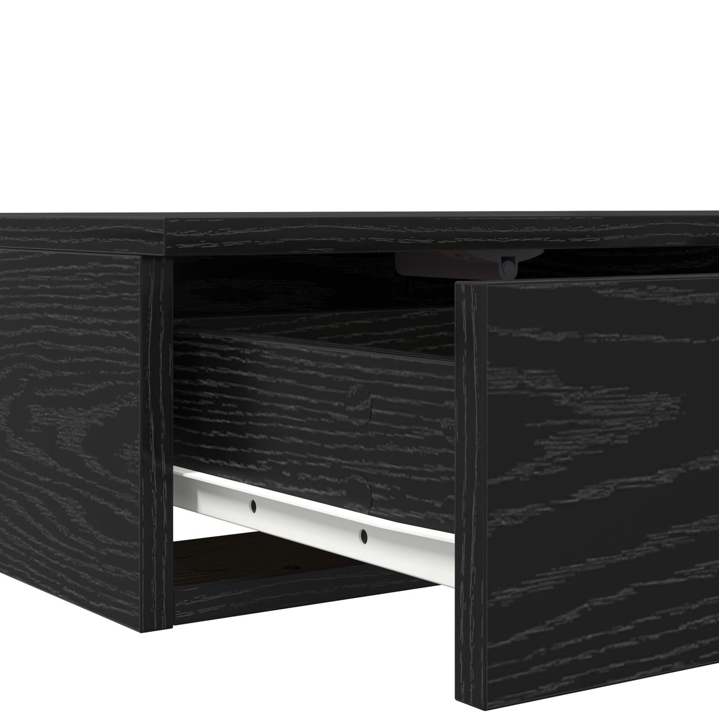 vidaXL Yöpöydät Musta tammi Puu 150 x 36.5 x 16.5 cm Yöpöytä
