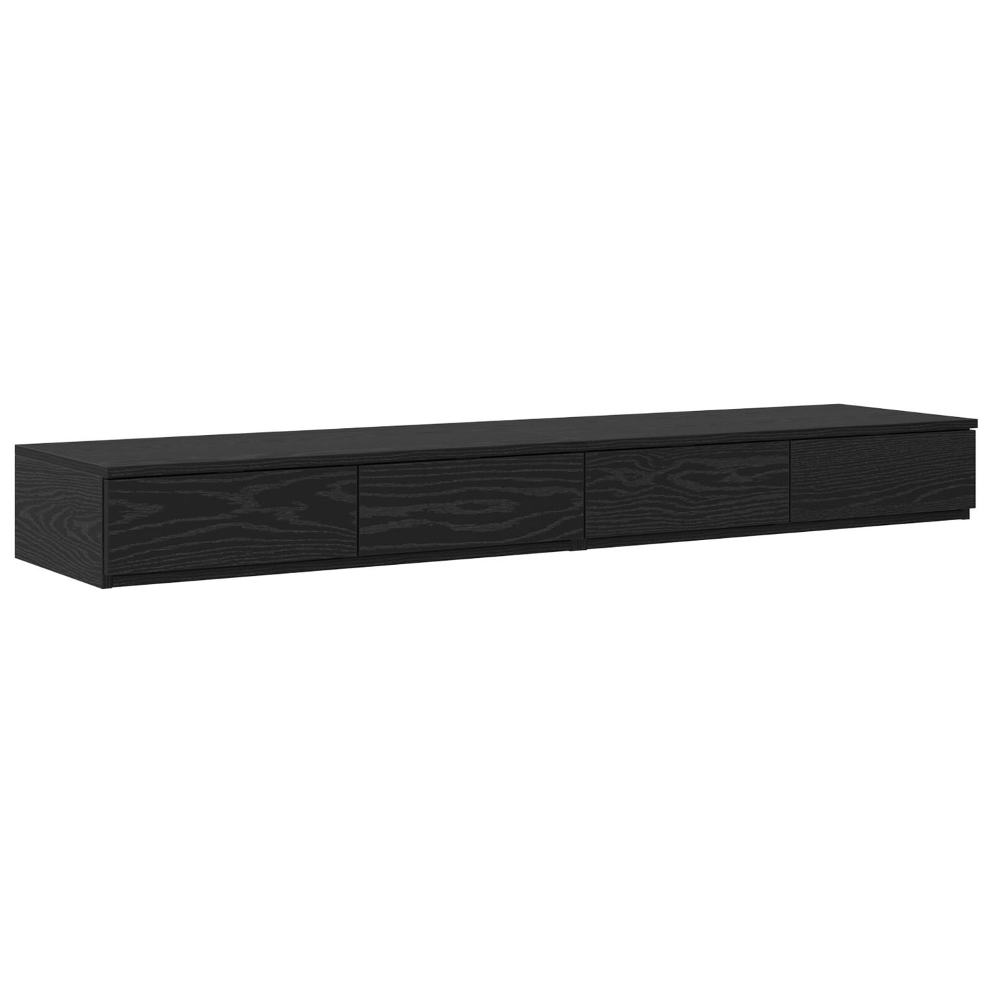 vidaXL Yöpöydät Musta tammi Puu 150 x 36.5 x 16.5 cm Yöpöytä